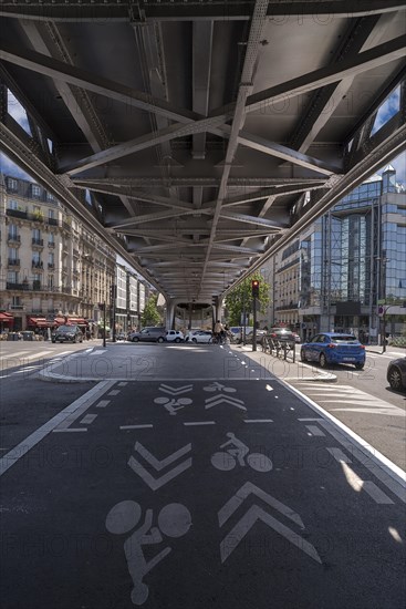 Metro track on the Pont de Bir Hakeim bridge