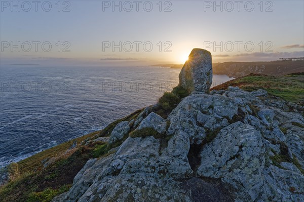 Sunrise on the rocky coast at Pointe de Brezellec