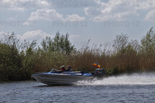 Motorboat on the Peene