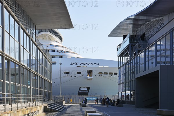 Cruise ship MSC Preziosa at the cruise terminal in La Coruna