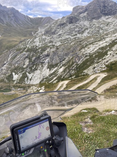 BMW Motorrad navigation device at Colle Sommeiller