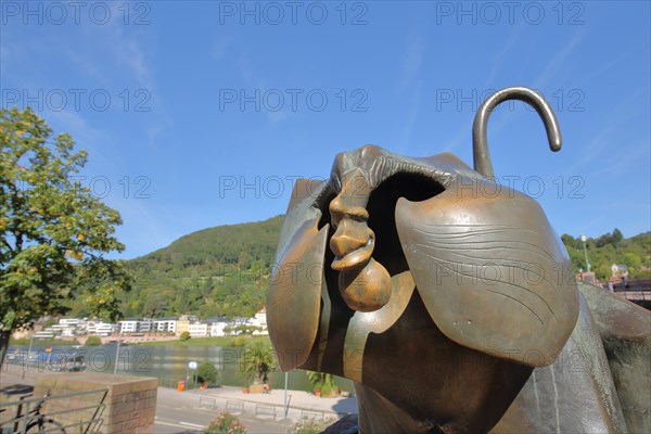 Sculpture Heidelberg Bridge Monkey by Gernot Rumpf 1977