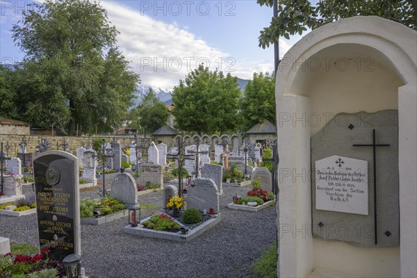 Cemetery with memorial plaque for the first climber of the Ortler