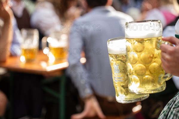 Service with beer mugs