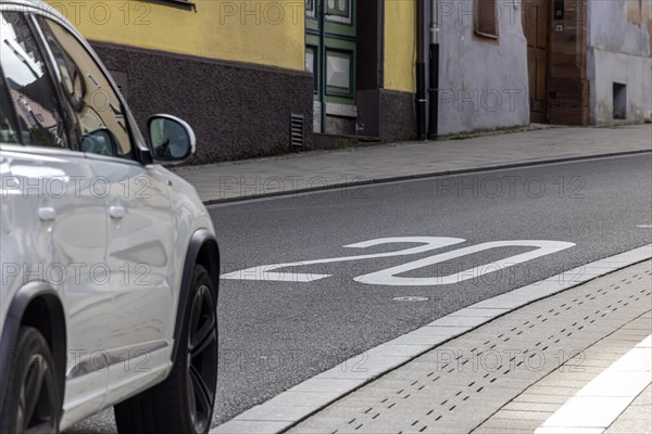 Traffic sign Tempo 20 km h applies on some streets in the city of Rottweil