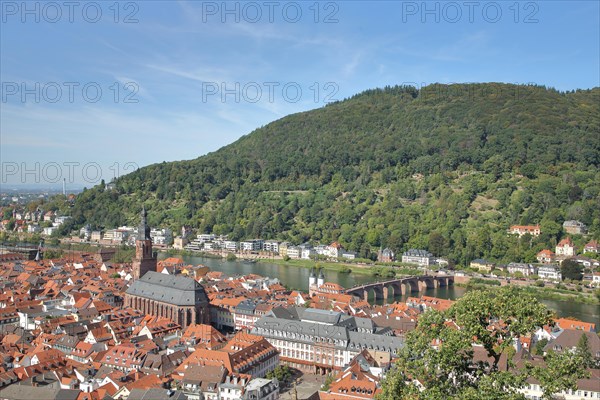 View cityscape with Heiliggeistkirche and Alte Bruecke