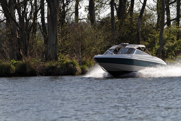 Motorboat on the Peene