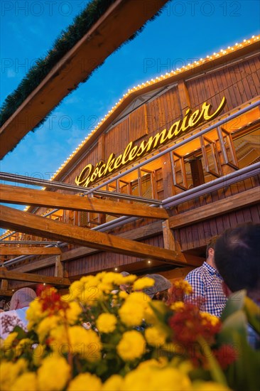 Marquee from outside in the evening