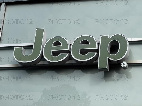 Logo of US American car brand Jeep under the leadership of international company Stellantis