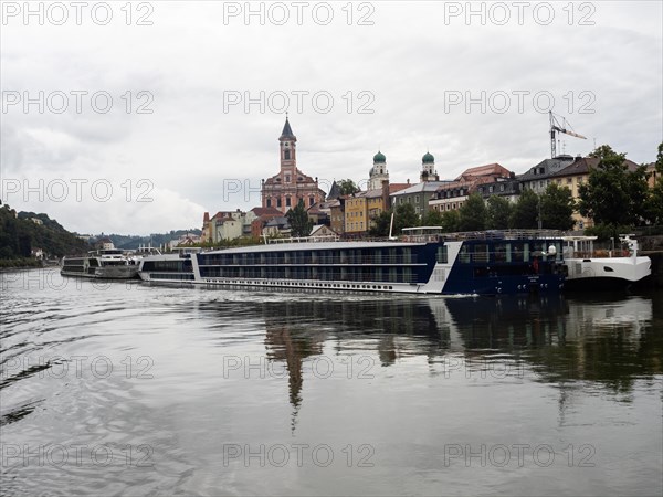 View over the Danube to the church of St. Paul and the cathedral