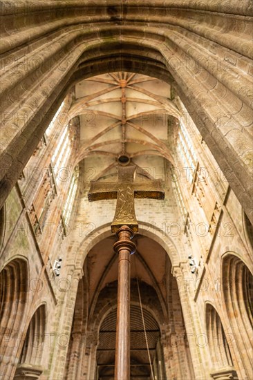 Inside the Mont Saint-Michel Abbey church