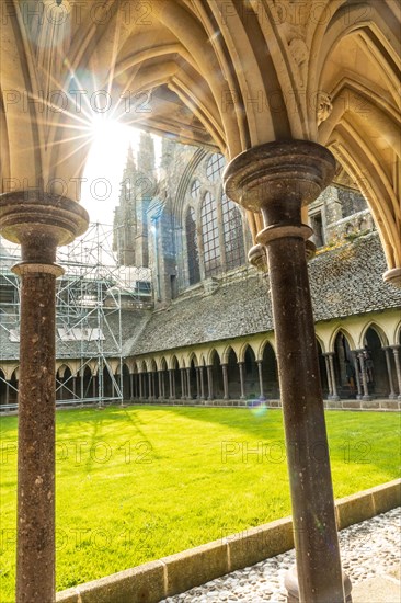 Inside the courtyard of the Mont Saint-Michel Abbey