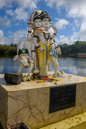 Hindu Deity Statue Figure Sculpture of God Deity Dattatreya Embodiment of Trinity Brahma Vishnu Shiva at Religious Site Largest Hindu Sanctuary Sanctuary for Religion Hinduism Outside India for Devout Hindu Hindus