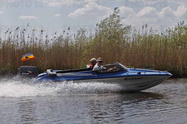 Motorboat on the Peene