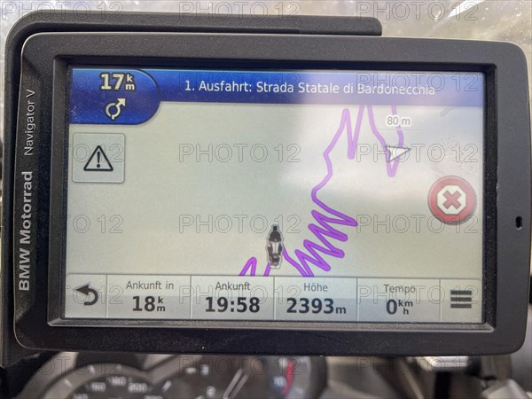BMW Motorrad navigation device at Colle Sommeiller