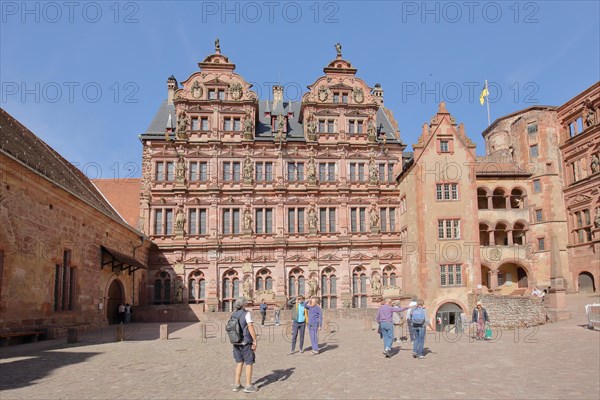 Castle courtyard with Friedrichsbau and Glaeserne Saalbau