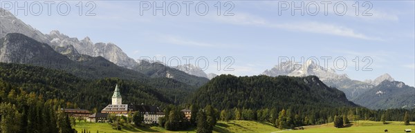 Elmau Castle and Wetterstein Mountains