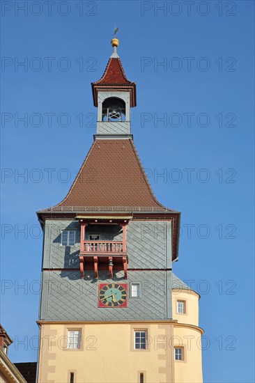 Historic Schwaikheim gate tower built 15th century