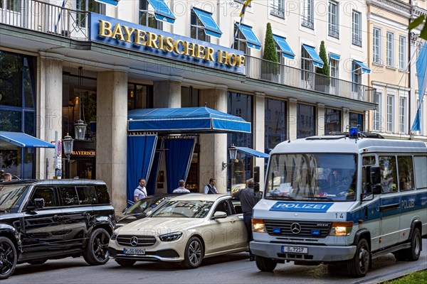 Police squad car at the Hotel Bayerischer Hof