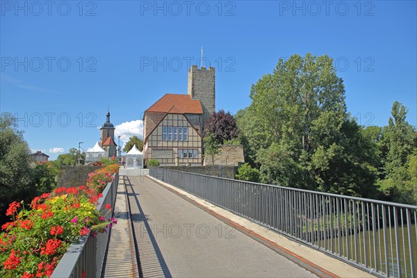 Bridge with flower decoration to the Count's Castle