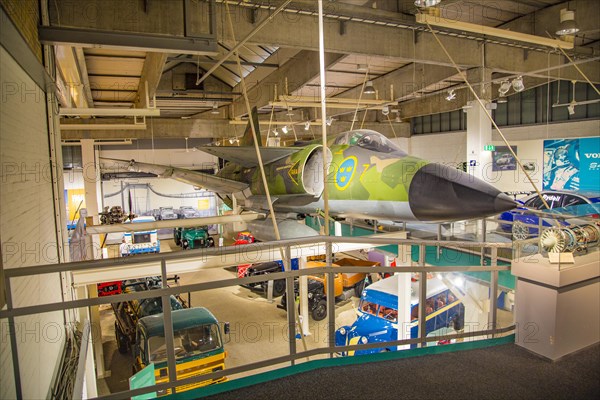 Aircraft and historic vehicles at the Volvo Museum