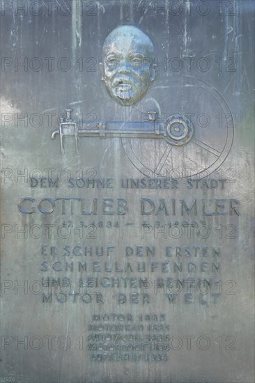 Gottlieb Daimler Monument with relief and inscription