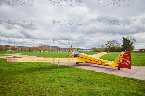 Lightweight aircraft on an airfield in Neumarkt in der Oberpfalz