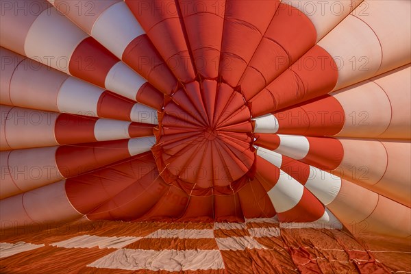 The inside of a balloon envelope