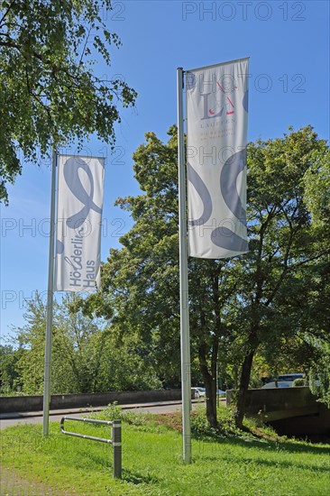 Flags with inscription Hoelderlinhaus