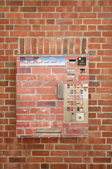 Red striped cigarette machine