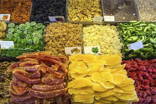 Dried and candied fruit and fruit stall