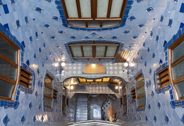 Atrium of Casa Batllo by Antoni Gaudi