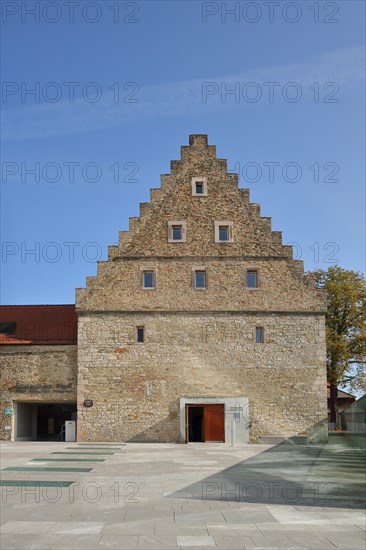 Historic Renaissance Ebracher Hof and modern glass wall