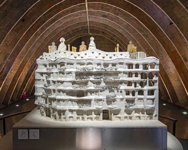 House model in the attic of Casa Mila