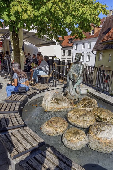 The -Fischerbueble- in the Fischerbrunnen by the sculptor Fidelis Bentele