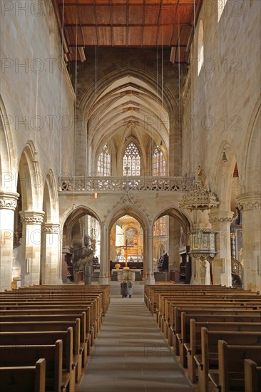 Interior view of the Gothic town church St. Dionys