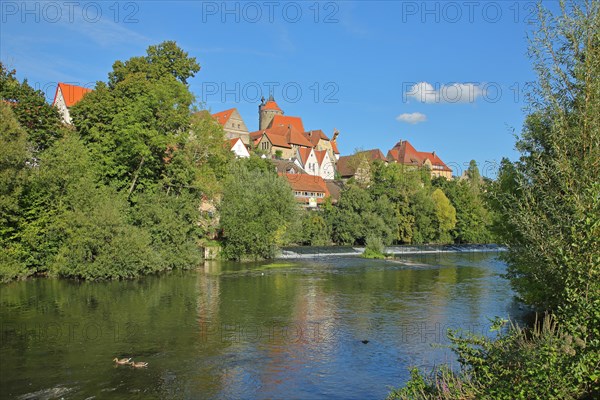 View of the Neckar and townscape with Schochenturm