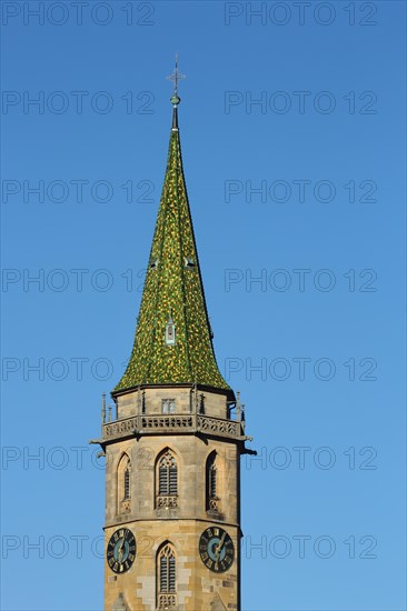 Spire of the late Gothic Protestant town church built in 1417