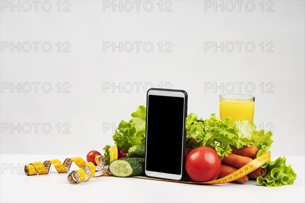 Close up delicious assortment vegetables fruit