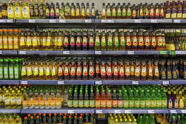 Shelves with vinegars