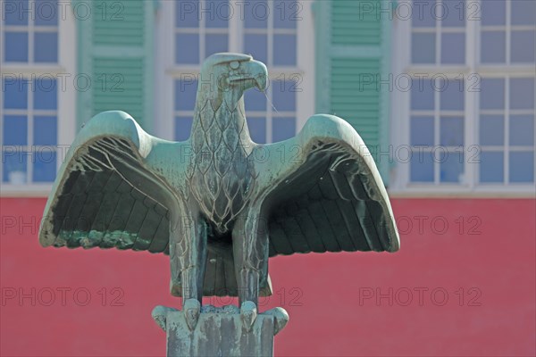 Eagle figure and heraldic animal at the eagle fountain