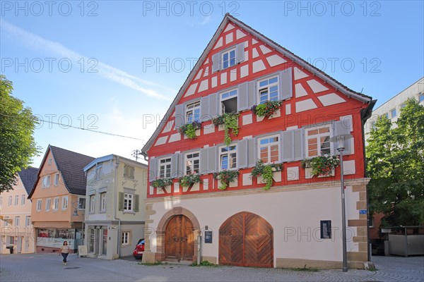 Red half-timbered house