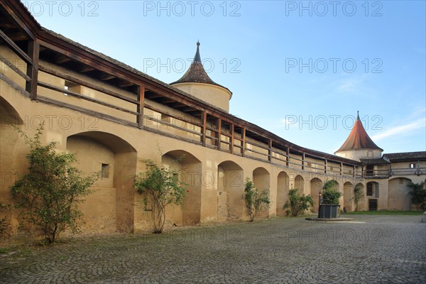 Weir wall in the courtyard of the Romanesque Comburg monastery complex