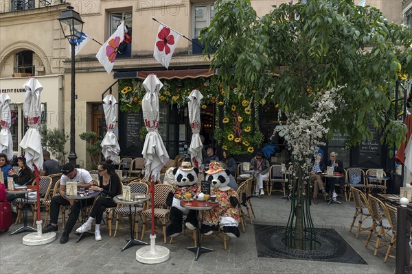 In front of a cafe