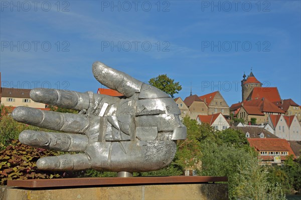 Sculpture Ingresso by Gunther Stilling 2014 and Schochenturm