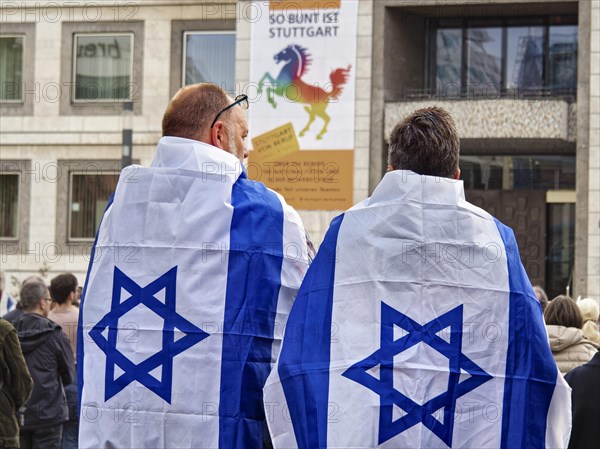 Pro-Israeli rally on Stuttgart's market square. Demonstration