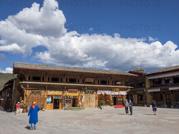 Historic town and old Chinese wooden houses