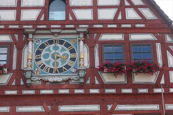 Clock with decoration at the town hall