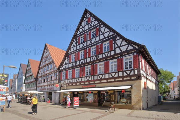 Half-timbered houses and people