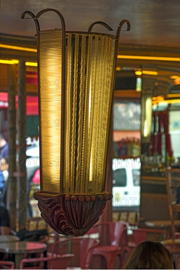 Historical ceiling lamp in a bistro